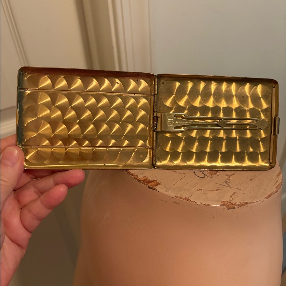Elgin American Vintage Gold Metal Cigarette Case psychology prof. Greek Letter